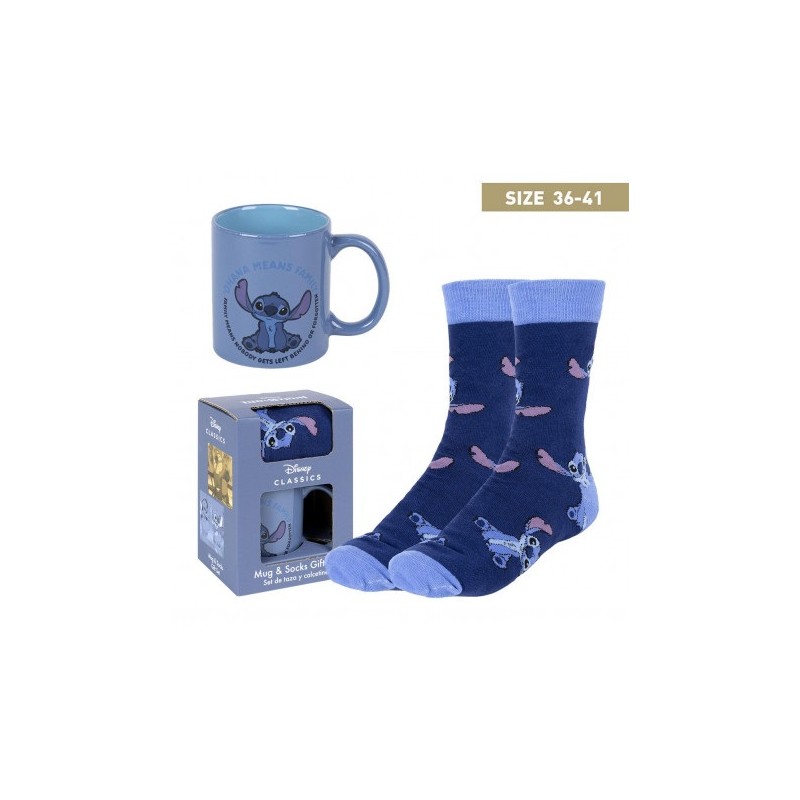 SET TAZA + CALCETINES STITCH